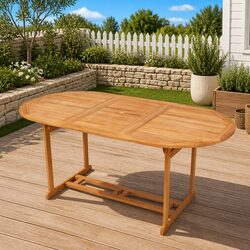 Outdoor Dining Table 180x90x75cm Solid Teak Wood Garden Patio Furniture Brown
