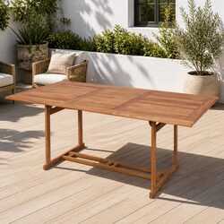 Outdoor Dining Table 180x90x75cm Teak Wood Garden Patio Furniture