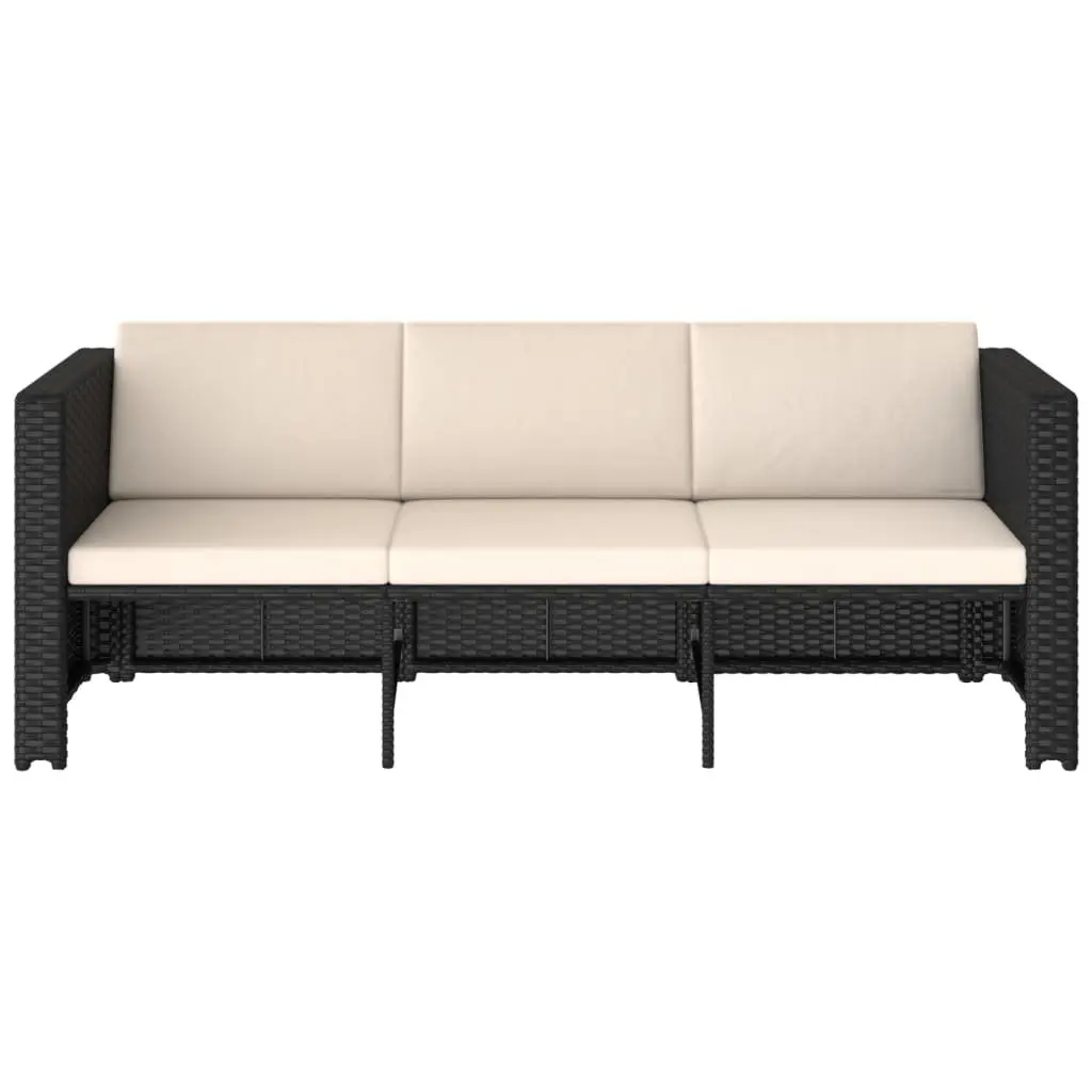 4 Piece Garden Lounge Set Outdoor Furniture Weather-resistant PE Rattan Sofa with Cushions Black
