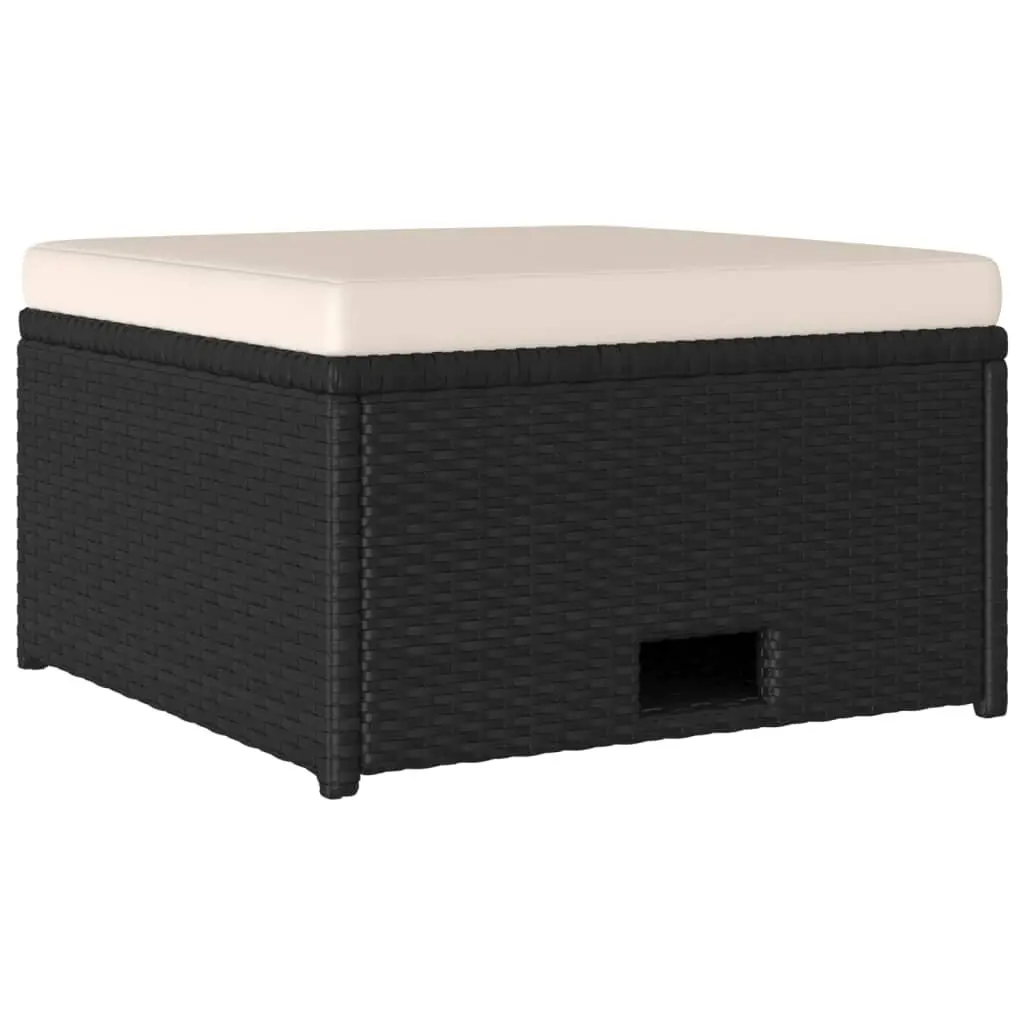 4 Piece Garden Lounge Set Outdoor Furniture Weather-resistant PE Rattan Sofa with Cushions Black