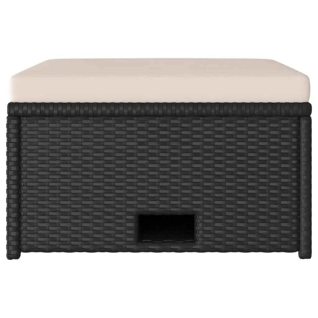 4 Piece Garden Lounge Set Outdoor Furniture Weather-resistant PE Rattan Sofa with Cushions Black