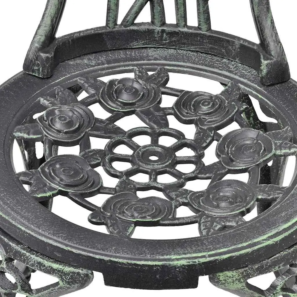 Outdoor Bistro Chairs 2 pcs Cast Aluminium Garden Patio Seating Floral Design