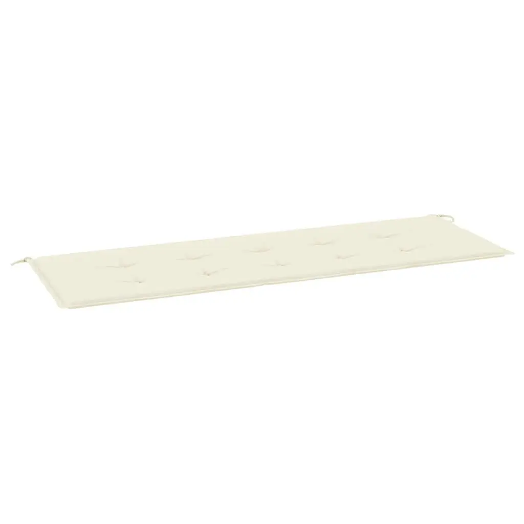Garden Bench Cushion Water-Resistant Oxford Fabric Cream 150 x 50 x 3 cm