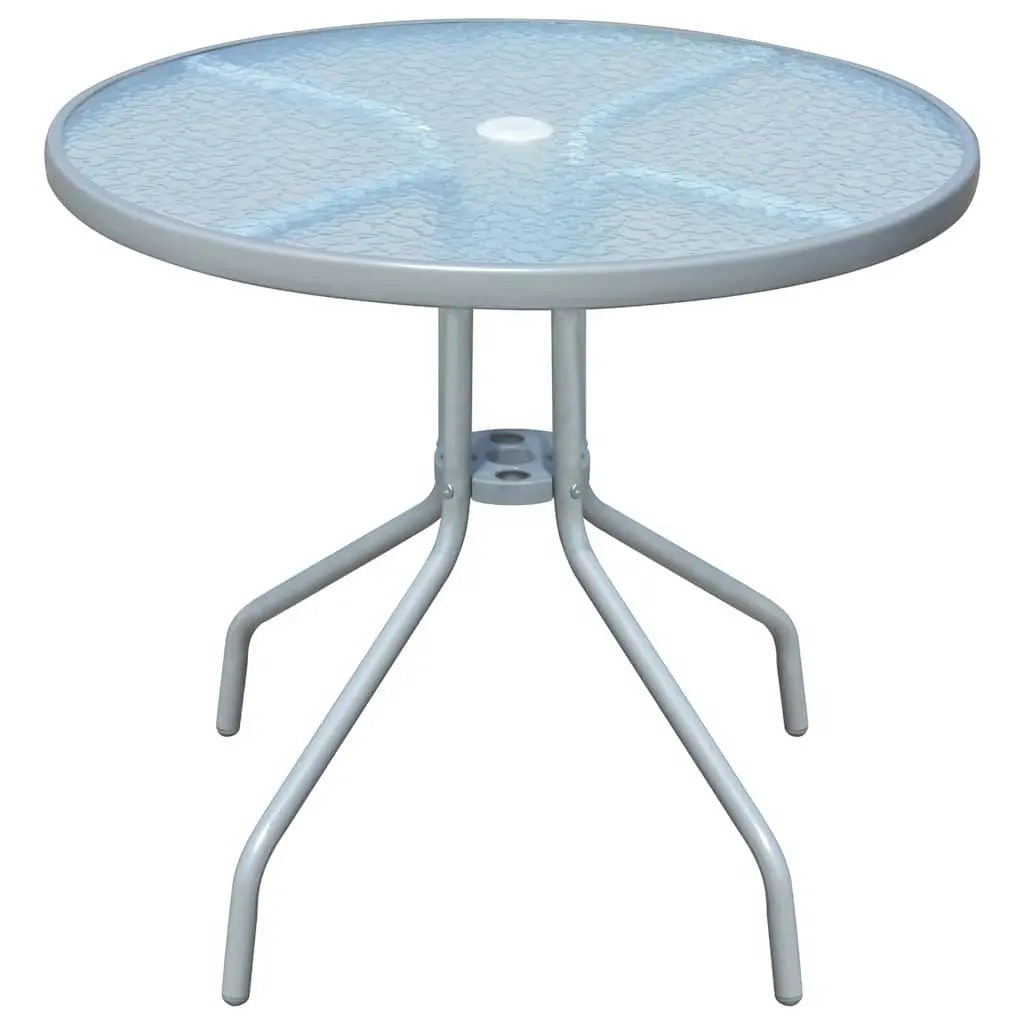 Outdoor Dining Set 5 Piece Garden Furniture Table with 4 Stackable Chairs Grey
