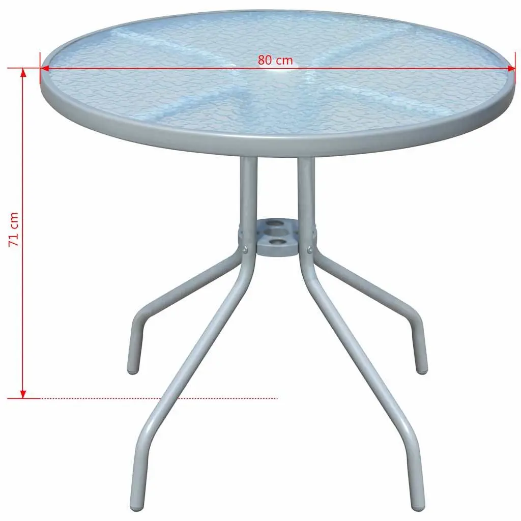 Outdoor Dining Set 5 Piece Garden Furniture Table with 4 Stackable Chairs Grey