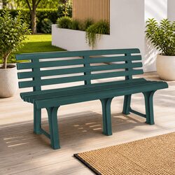 Garden Bench 145.5 cm Outdoor Seating Patio Furniture Green
