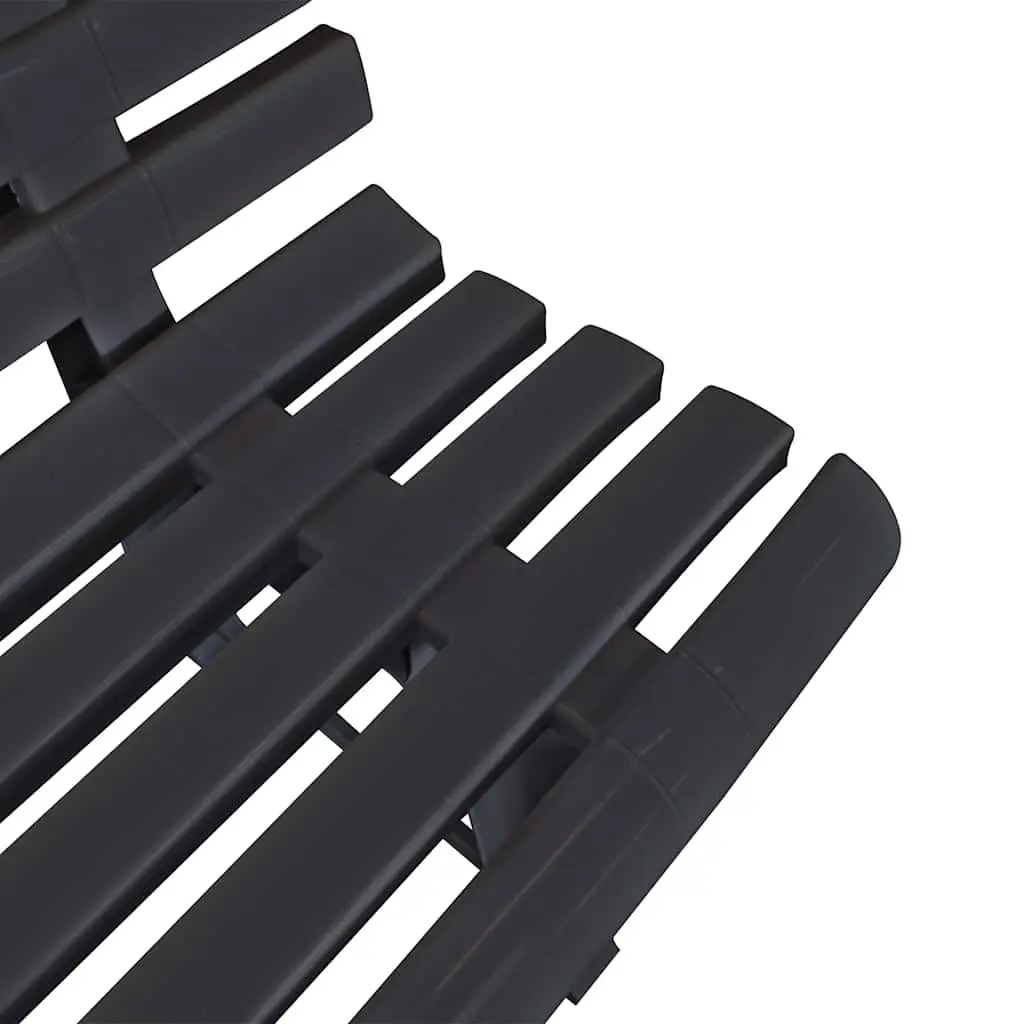 Garden Bench 145.5 cm Outdoor Patio Seat Plastic Anthracite Backyard Seating