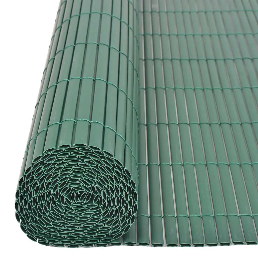 Garden Fence Panel Double-Sided Weather-Resistant PVC 90 x 300 cm Green Outdoor Decorative Barrier Edging
