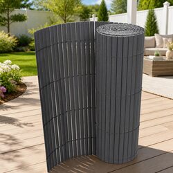 Garden Fence Panel Grey 150 x 300 cm Outdoor Barrier Privacy Screen