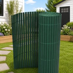 Garden Fence Panel 150 x 500 cm Green Outdoor Privacy Barrier PVC Enclosure