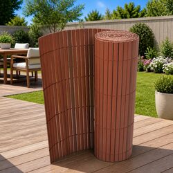 Garden Fence Panel Brown 150 x 500 cm Outdoor Privacy Barrier Enclosure