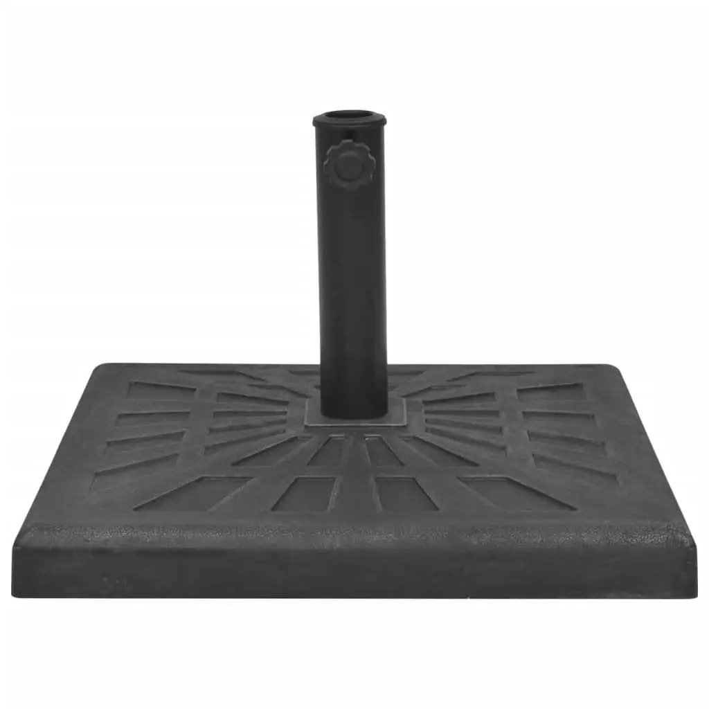 Parasol Base Weather Resistant Square Resin Umbrella Stand with Locking Bolt 57 mm Tube Black