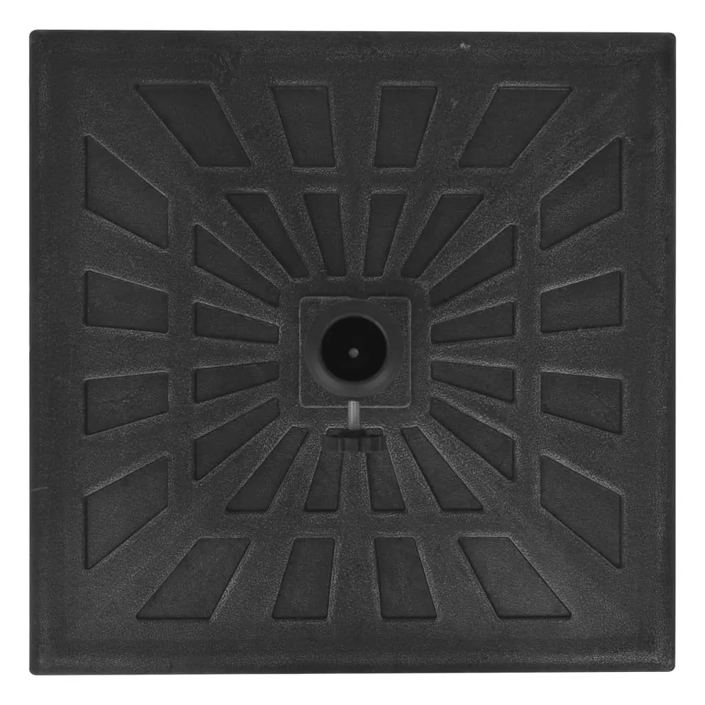 Parasol Base Weather Resistant Square Resin Umbrella Stand with Locking Bolt 57 mm Tube Black