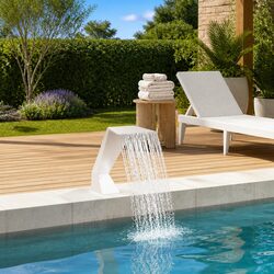 Pool Fountain Silver Stainless Steel Water Feature Garden Pond Outdoor