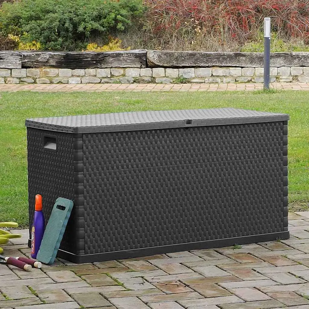 Garden Storage Box Anthracite Outdoor Patio Deck Container 120x56x63cm Polypropylene