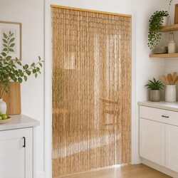 Insect Door Curtain Bamboo Brown 100x200 cm Entrance Privacy Screen