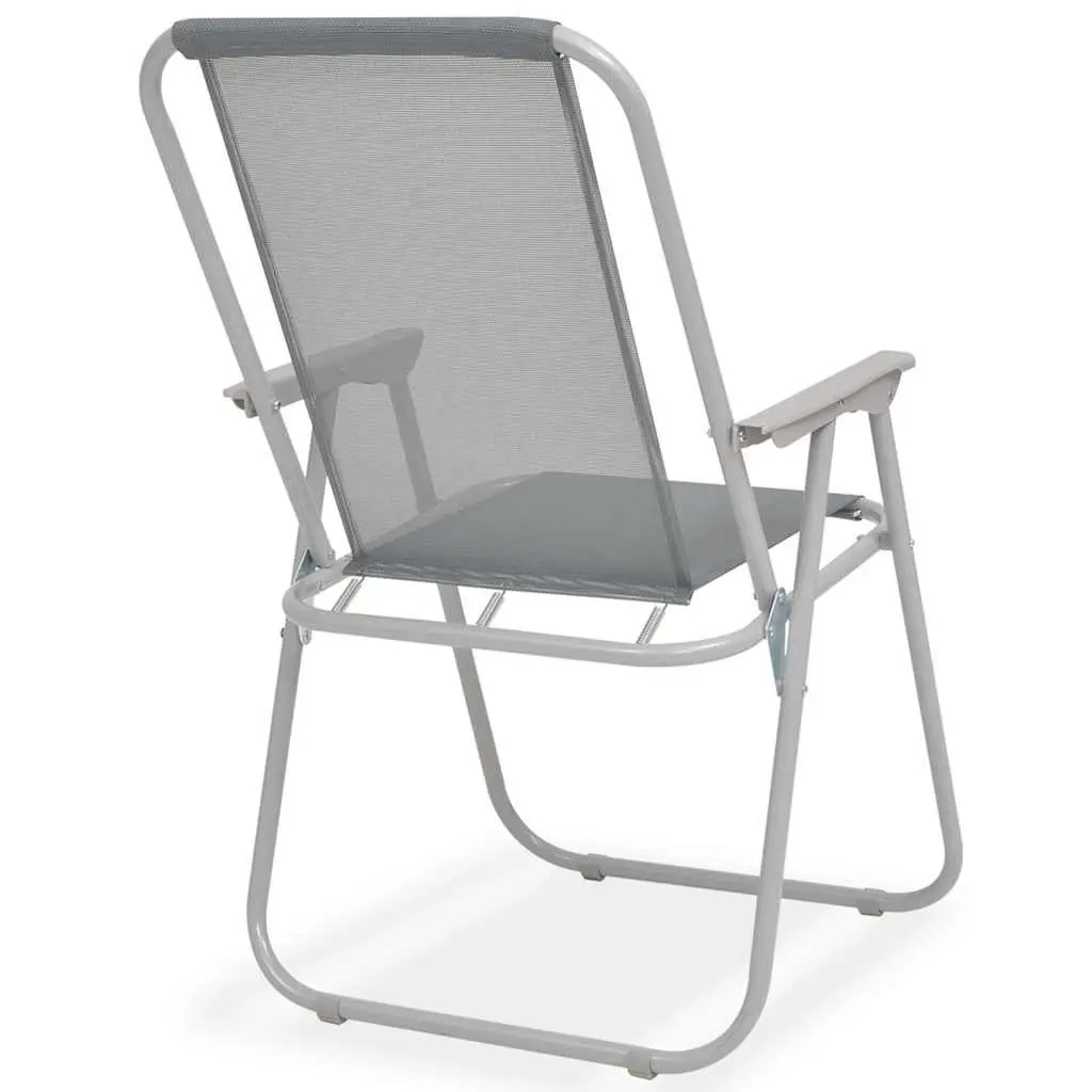 6 Piece Outdoor Dining Set with Chairs Table and Umbrella Grey