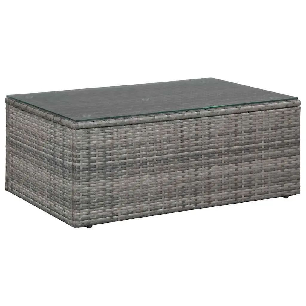 4 Piece Outdoor Garden Lounge Set with Cushions Grey Patio Sofa Furniture