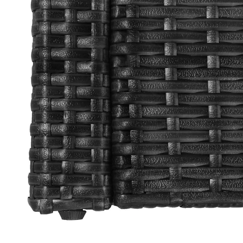 5 Piece Garden Lounge Set Poly Rattan Sofa Armchairs Table Black Outdoor Patio