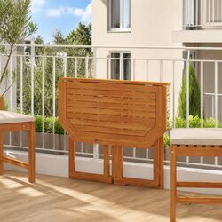 Solid Acacia Wood Outdoor Bistro Table Foldable Balcony Garden Furniture Brown