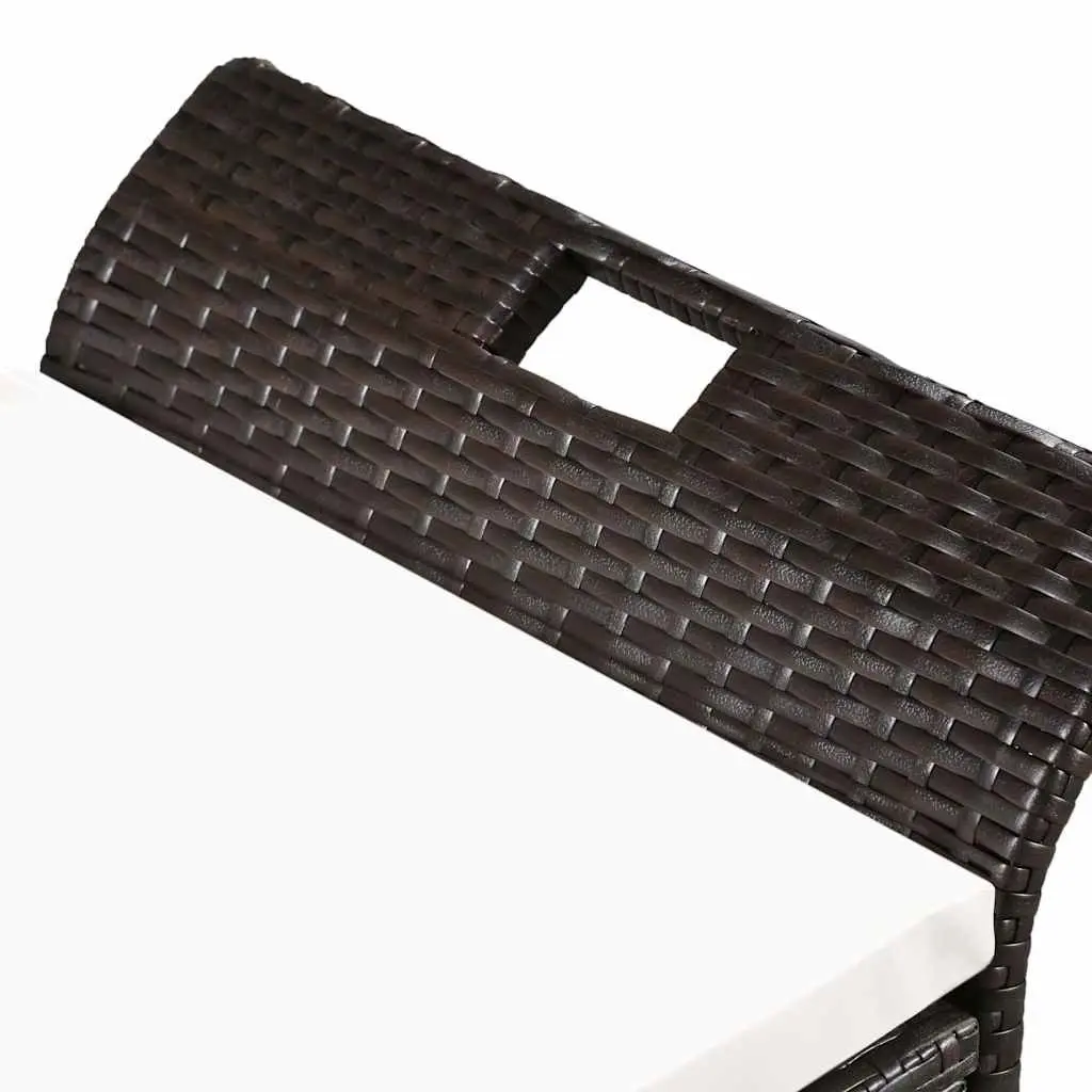 Outdoor Storage Bench Water-resistant PE Rattan 138 cm Brown