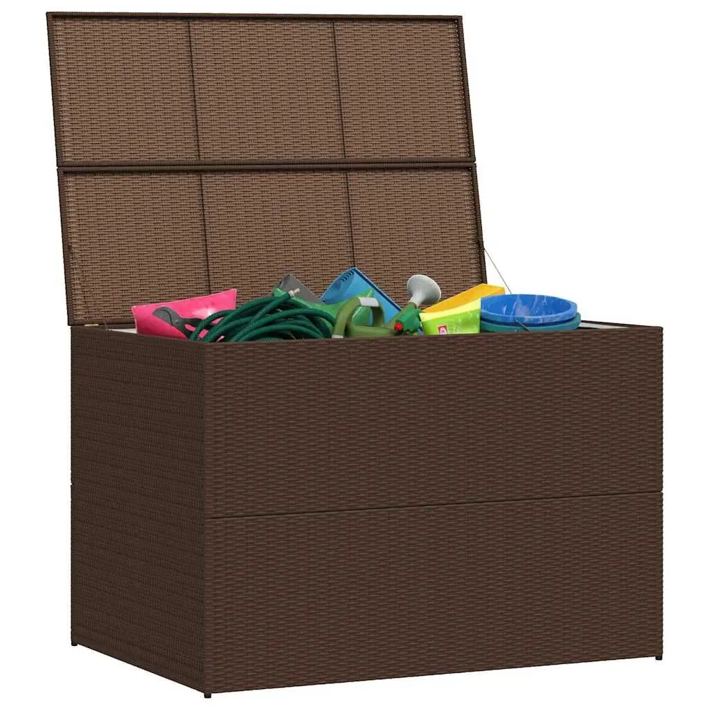 Outdoor Storage Box Weather-Resistant Poly Rattan Brown 150 x 100 x 100 cm