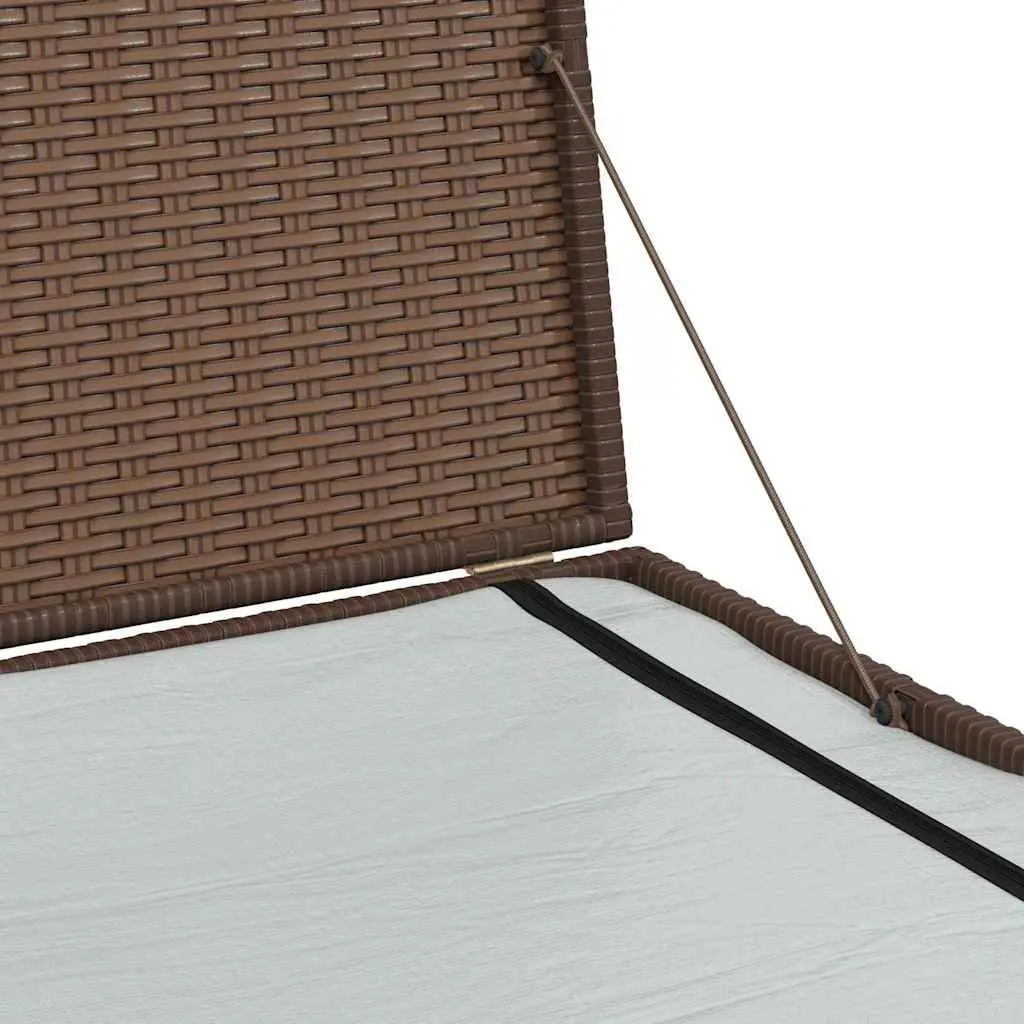 Outdoor Storage Box Weather-Resistant Poly Rattan Brown 150 x 100 x 100 cm