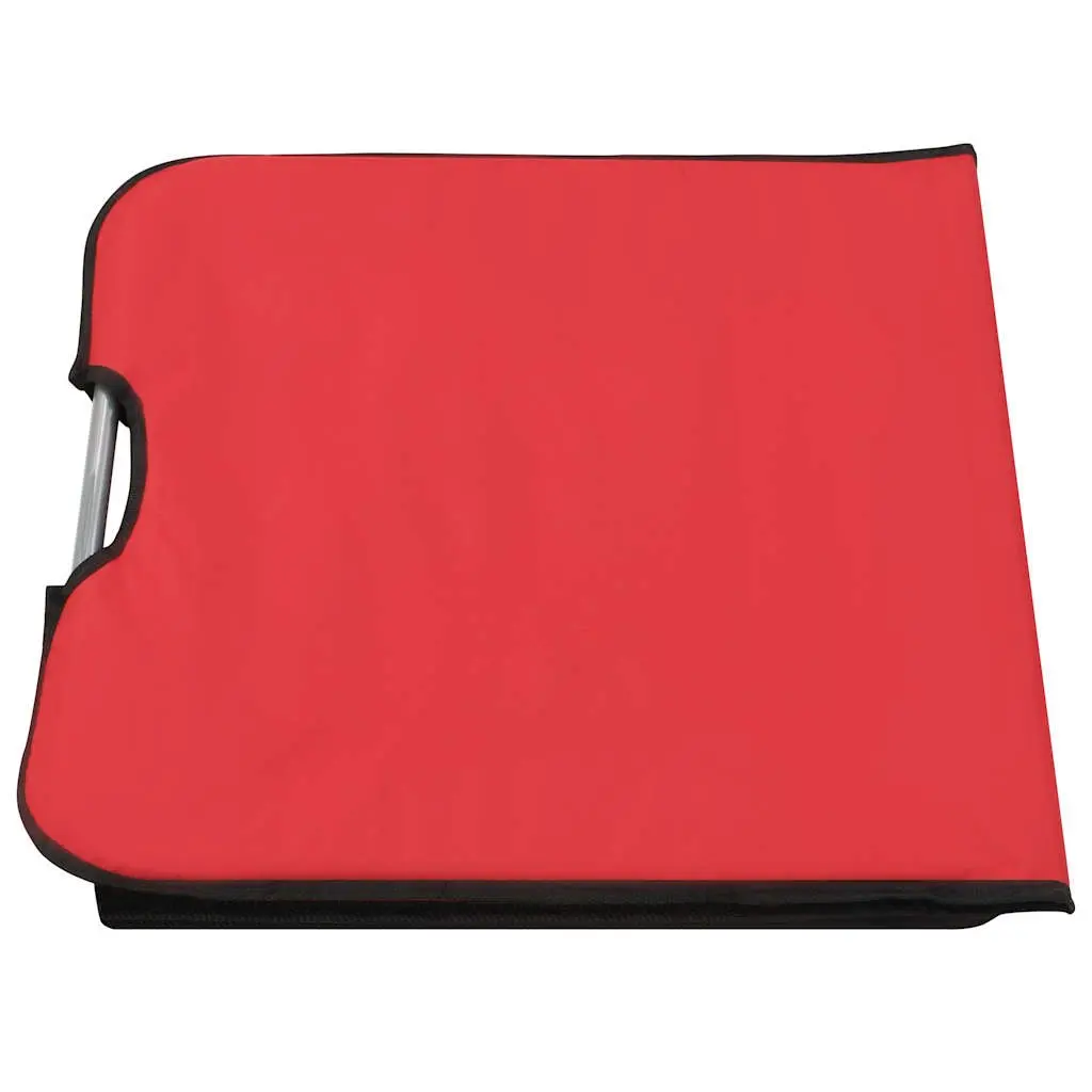 Folding Beach Chair Set Adjustable Backrest Steel Frame Fabric Mat Red 2 Piece