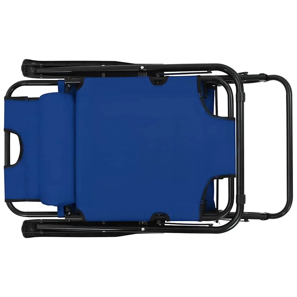 Folding Sun Loungers Adjustable Reclining Chairs 2 pcs Blue