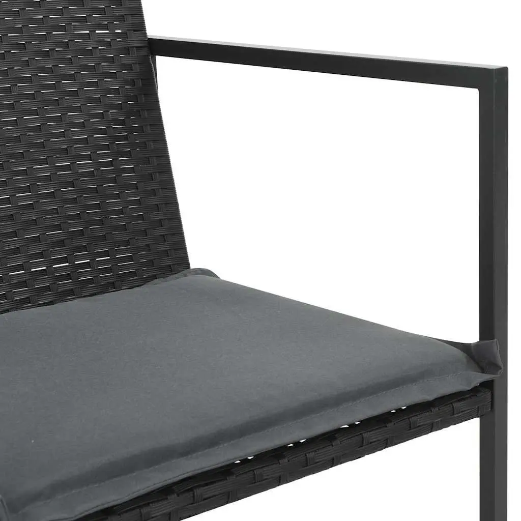 Outdoor Dining Set 7 Piece Poly Rattan Chairs Table Garden Patio Furniture Black