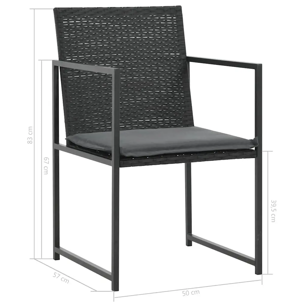 Outdoor Dining Set 9 Piece Garden Furniture Black Poly Rattan Table Chairs