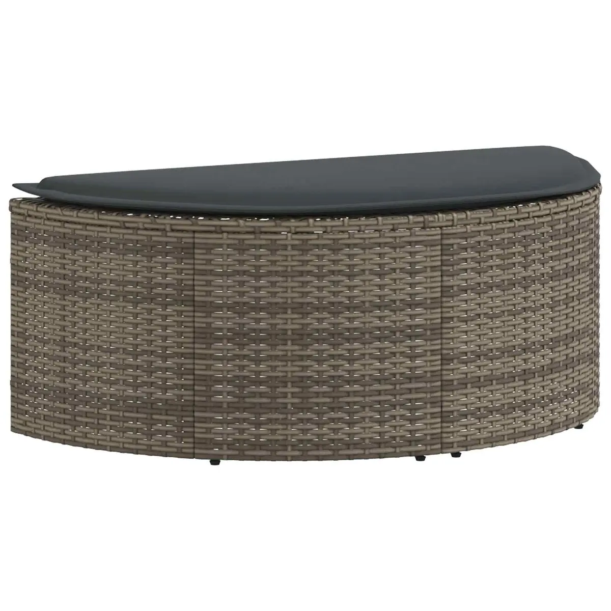 2 Seater Outdoor Garden Sofa Set with Footrest Parasol Grey Poly Rattan Patio