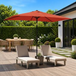 Garden Parasol 300x200 cm Outdoor Sunshade Umbrella Crank Tilt Terracotta Brown
