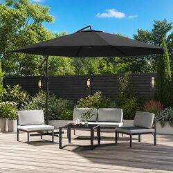 Cantilever Garden Parasol 350 cm Outdoor Hanging Umbrella Sunshade Anthracite