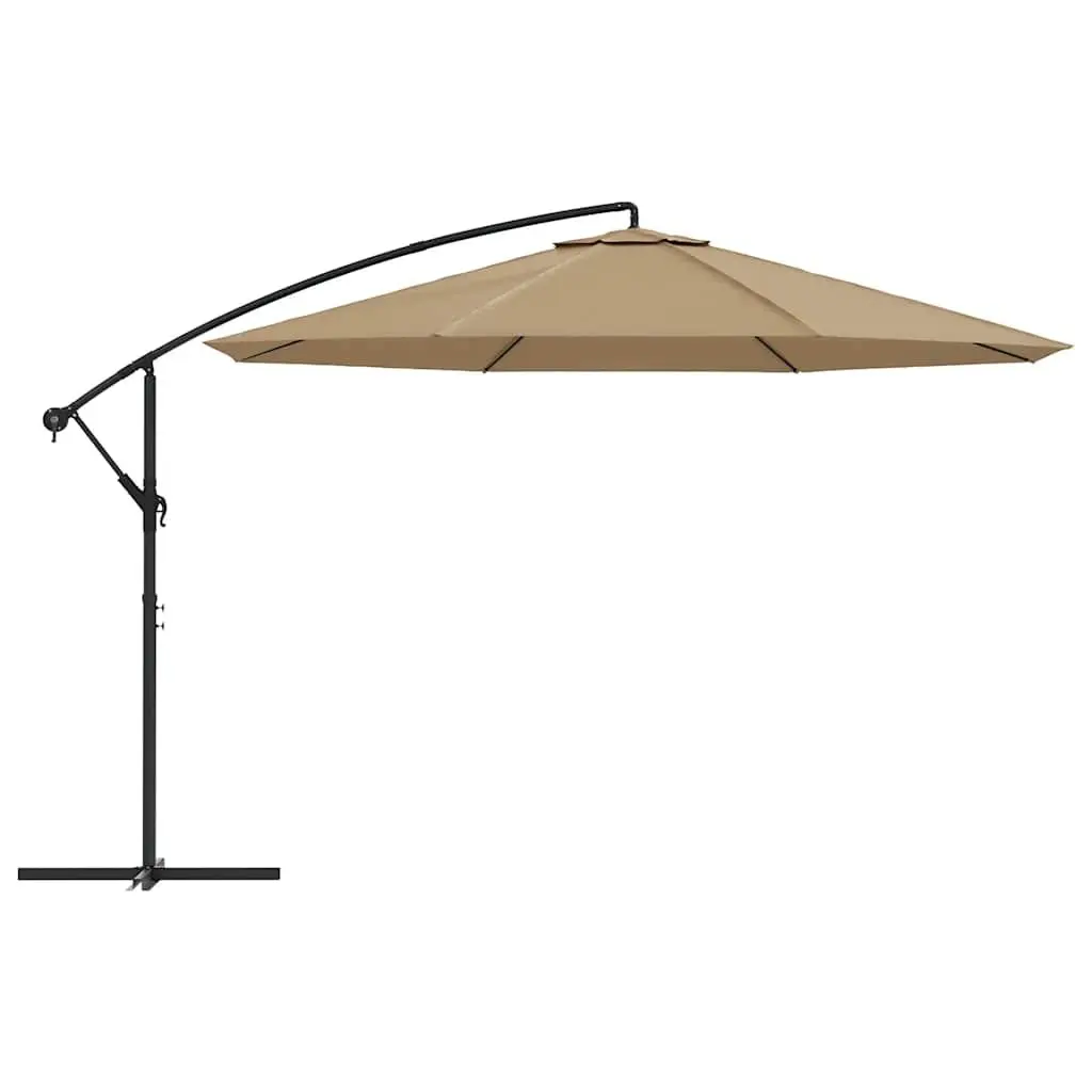 Cantilever Garden Parasol Outdoor Hanging Umbrella UV Protective 350cm Taupe