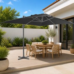 Cantilever Garden Parasol 400x300 cm Outdoor Hanging Sunshade Anthracite