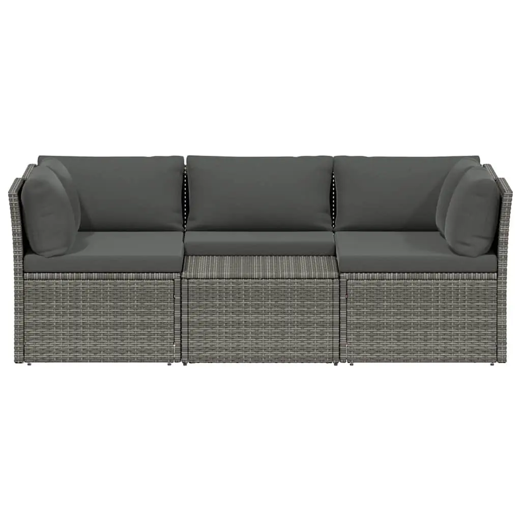 4 Piece Garden Lounge Sofa Set Chairs Footrest Outdoor Patio Rattan Cushions