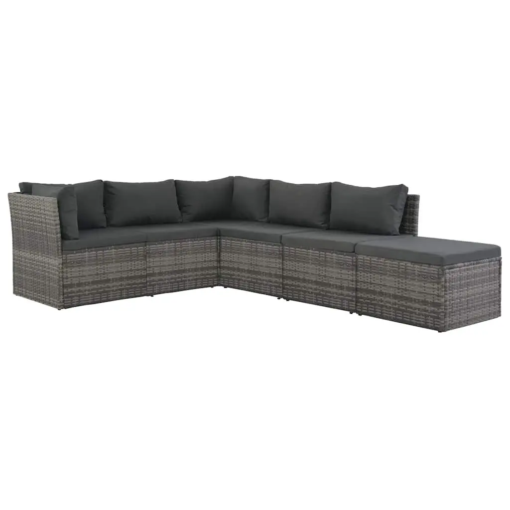 4 Piece Garden Lounge Sofa Set Chairs Footrest Outdoor Patio Rattan Cushions