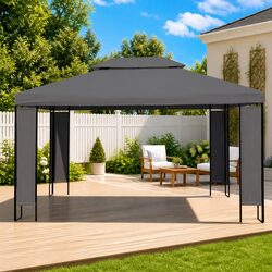 Outdoor Gazebo Canopy 300x400 cm Anthracite Vented Roof Patio Shade Structure