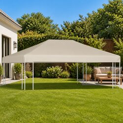 Gazebo Top Cover 4x3 m 310 g/m² Replacement Canopy Outdoor Shelter Beige