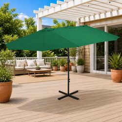 Garden Parasol Outdoor Umbrella 460x270cm Crank Mechanism Double Top Shade
