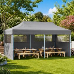 Folding Pop-Up Party Tent 3x6m Outdoor Canopy with Removable Sidewalls