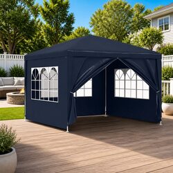 Party Tent 3x3m Outdoor Canopy Marquee Garden Gazebo Shelter with Door Panels