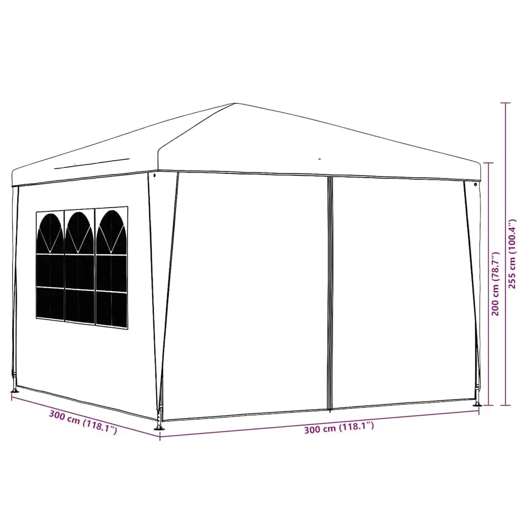 Party Tent Outdoor Gazebo 3x3m Anthracite with Side Panels and Door