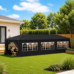 Party Tent 3x9m Outdoor Gazebo Marquee Canopy Garden Shelter with Side Panels