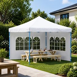 Party Tent Sidewall 2 Pieces Window PE White Outdoor Garden Marquee Panel
