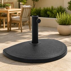 Half Round Parasol Base Outdoor Umbrella Stand Weather Resistant Polyresin
