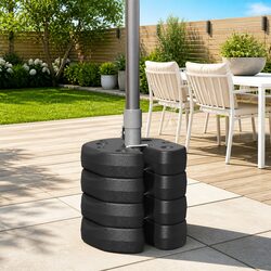 Concrete Gazebo Weight Plates 4 Pack Black Outdoor Tent Stabiliser Stackable