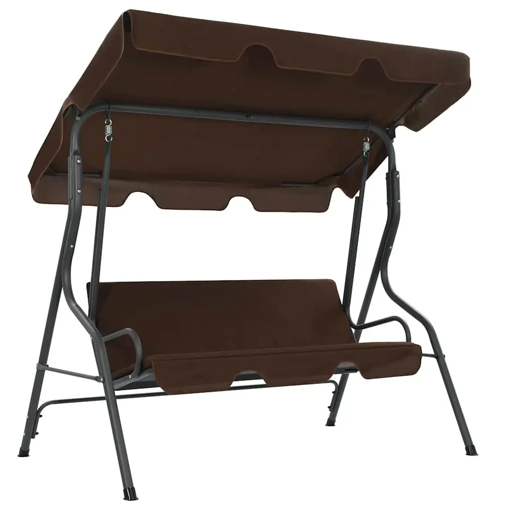 Garden Swing Bench with Canopy Outdoor Porch Seat Brown