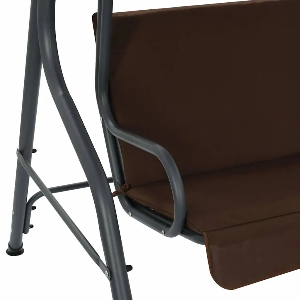 Garden Swing Bench with Canopy Outdoor Porch Seat Brown